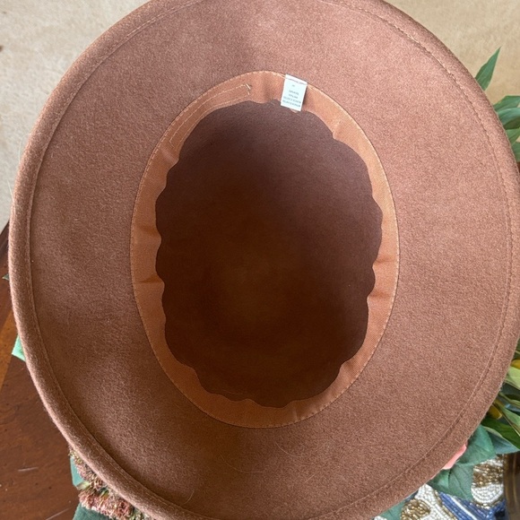 100% Wool Felt Brown Trench Hat w/ Banded Black Bow Accent main image 12
